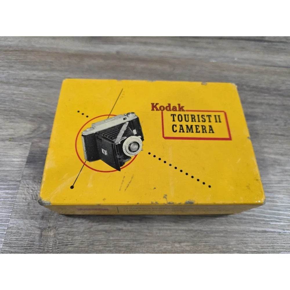 Vintage Kodak Tourist II Camera w/ Box Folding 620 Film USA *UNTESTED*